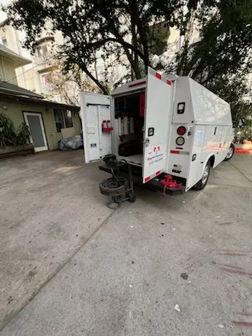 Magnet Plumbing service vehicle on-site for Sewer Line Repair in Sitka